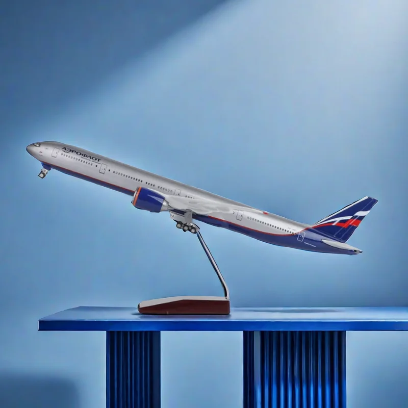 

47CM 1/157 Scale 777 B777 Aircraft Russia AEROFLOT Airlines Model W Light and Wheel Landing Gear Diecast Plastic Resin Plane