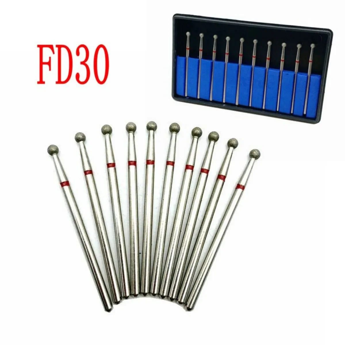 

10pcs/box Dental Lab Diamond Grinding Bur Drill Dentals Polishing Burs Nail Drills Polish Bur FD30