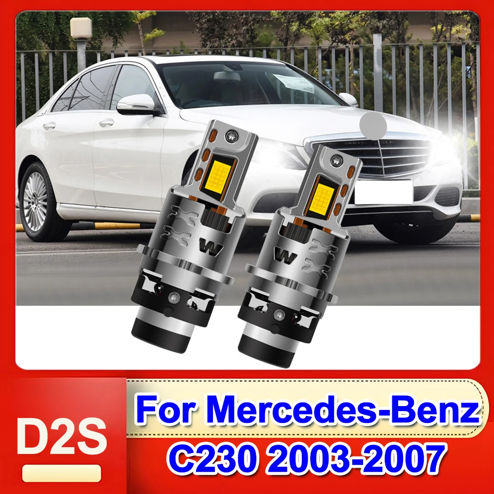 

2PCS D2S D2R LED Headlight Bulbs Kit Replace HID For Mercedes-Benz C230 2003-2007 6000K Bright White Car Light Upgrade