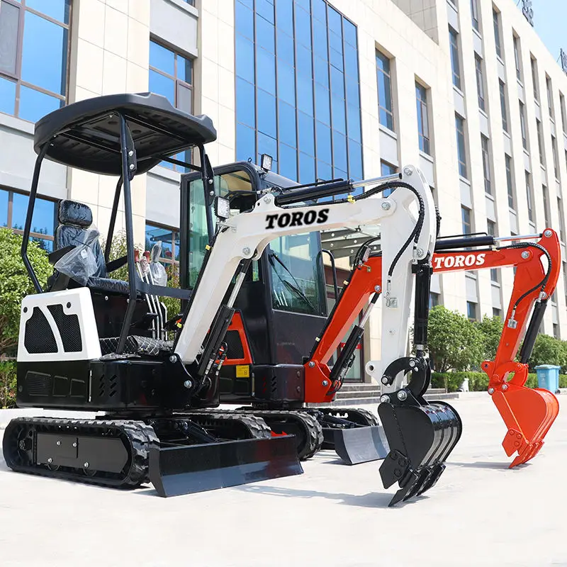 High Efficiency 1.7 Ton Mini Excavator Multifunctional Crawler Small Digger Free Shipping Hydraulic Micro Bagger Mini Escavatore