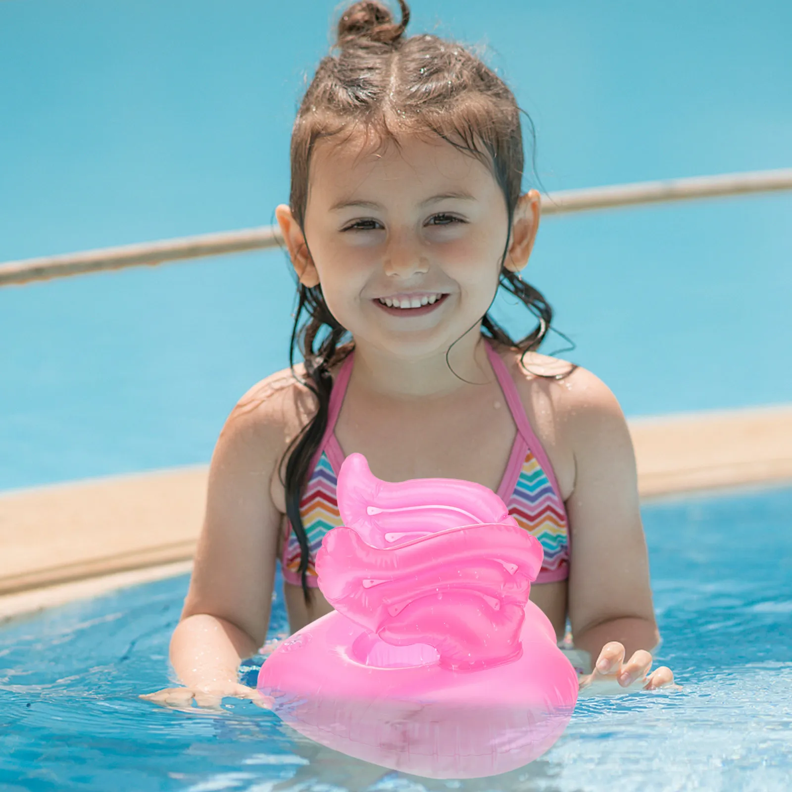 4 Stück aufblasbare Getränkehalter im Cartoon-Engel-Design, schwimmende Tassenmatten für den Pool, wiederverwendbar, Zubehör für Sommer-Pool-Partys