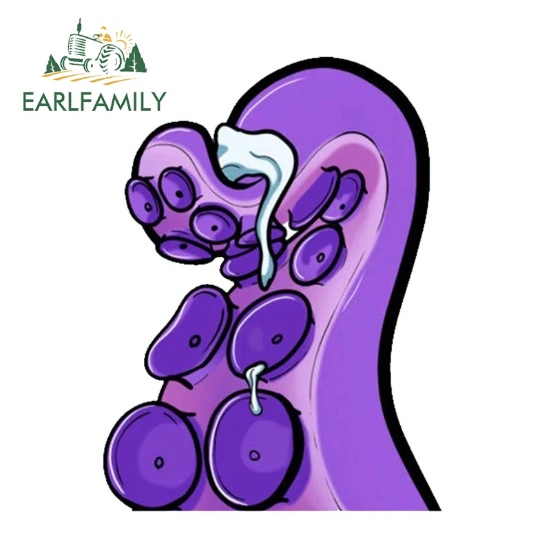 

EARLFAMILY 13cm x 9.4cm for Tentacle Car Stickers Waterproof Fashionable Decals Sunscreen Windshield Caravan Decor Car Goods