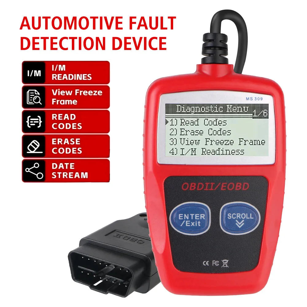 16 Pin Universal Version Multi Functional Car Diagnostic Tools OBD2 Code Reader Fault Code Clear OBD 2 Scanner Digital Display