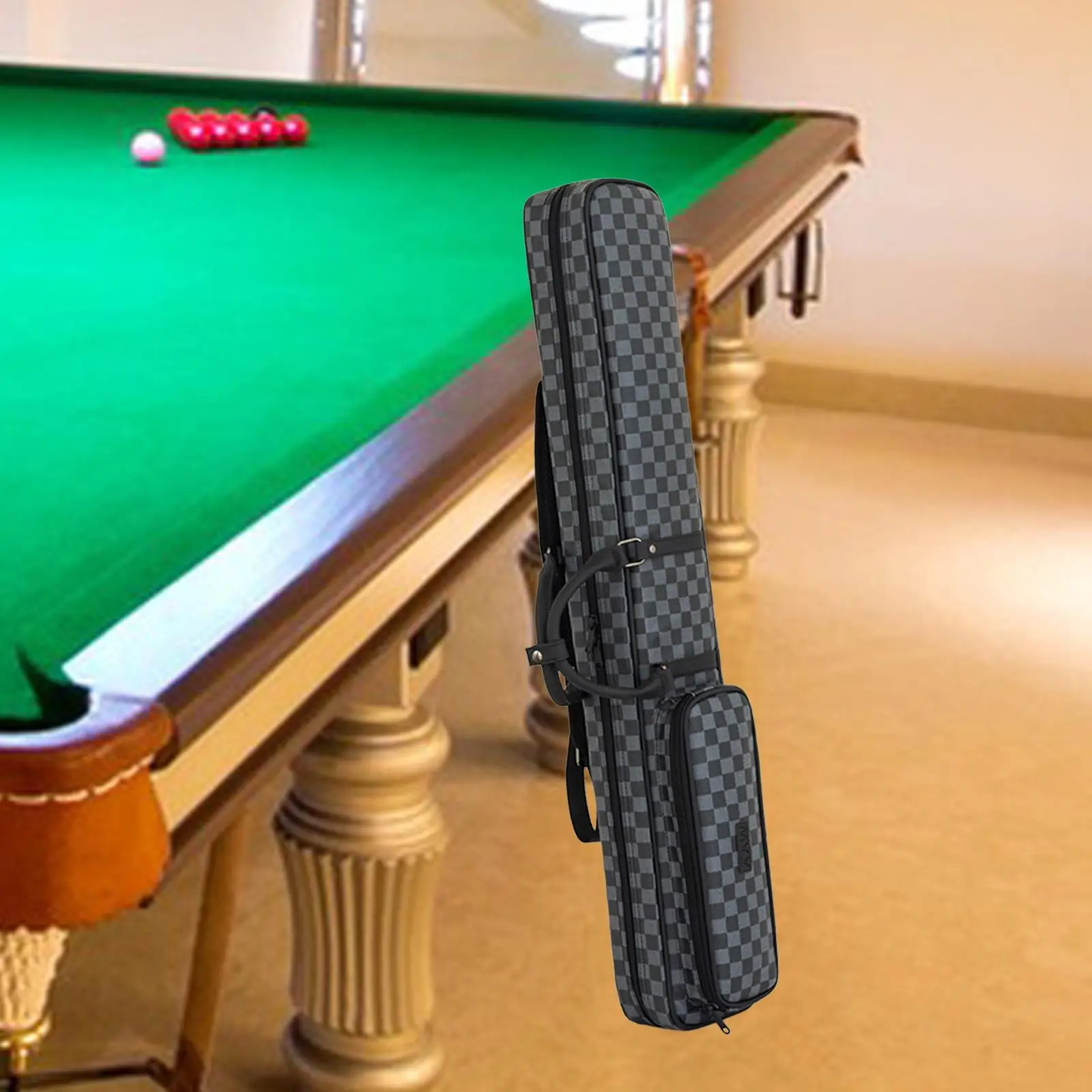 Pool Cue Stick Case with Backpack Straps, Lightweight PU Leather Carry Bag