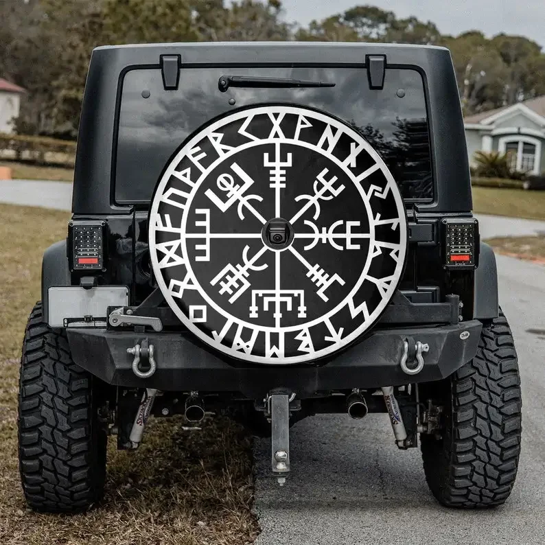 Viking Symbol Nordic Compass Spare Tire Cover - Car Accessories, Custom Spare Tire Covers Your Own Personalized Design