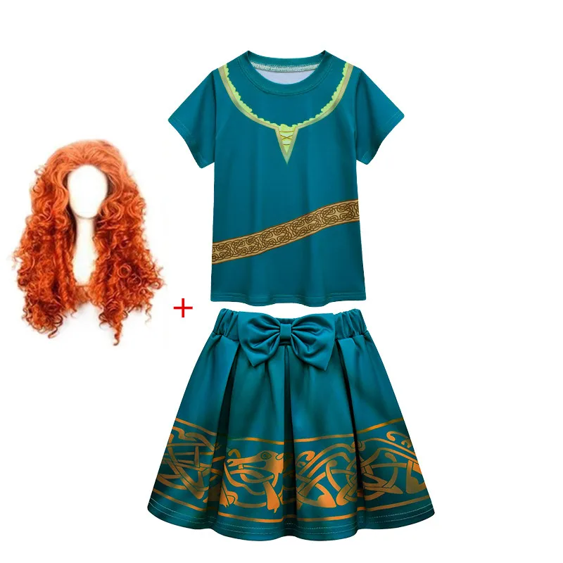 New Brave Merida Costume for Girls Halloween Princess Dress Kids Carnival Fantasia Children Xmas birthday Party Cosplay Costume