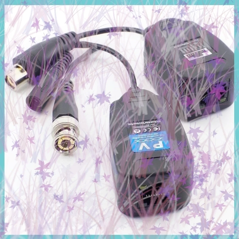 

1/2/5Pairs Passive CCTV Coax BNC Power Video Balun Transceiver Connectors to RJ45 BNC Male for CCTV Video Camera C4