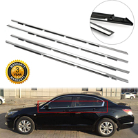 Artudatech 4pcs Chrome Weatherstrip Window Moulding Trim Seal Belt Fits For Accord 2008-2012