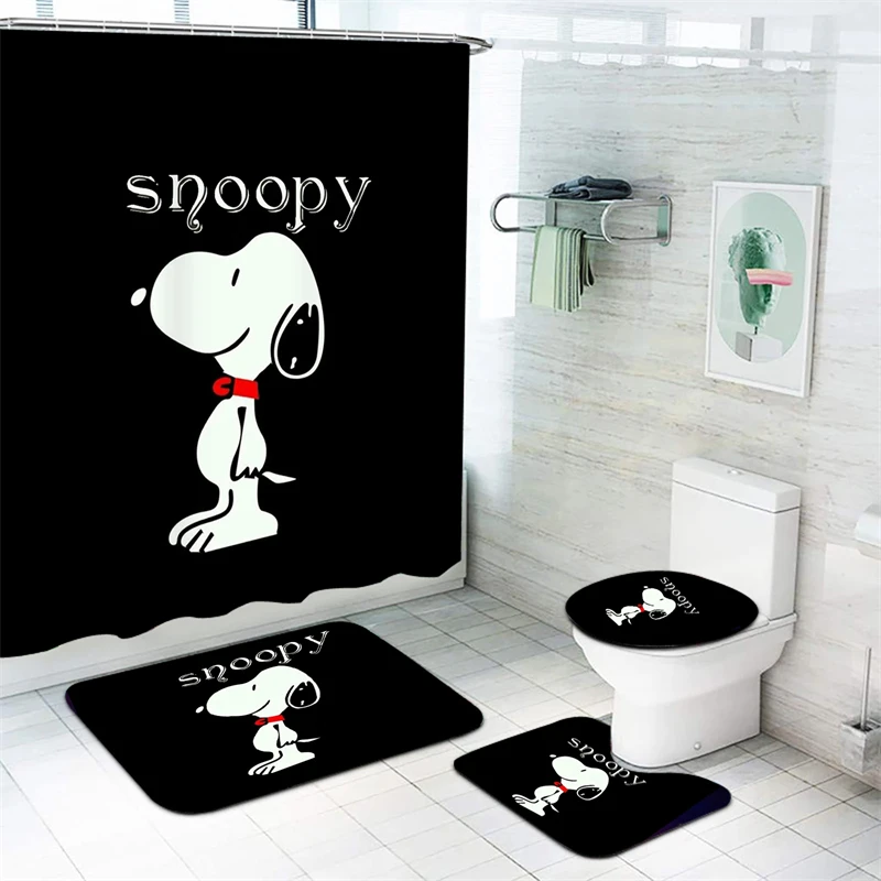 Snoopy Shower Curtain Waterproof, Splash-proof and Corrosion-resistant Bathroom Dedicated Bathroom Full Set Luxury Set