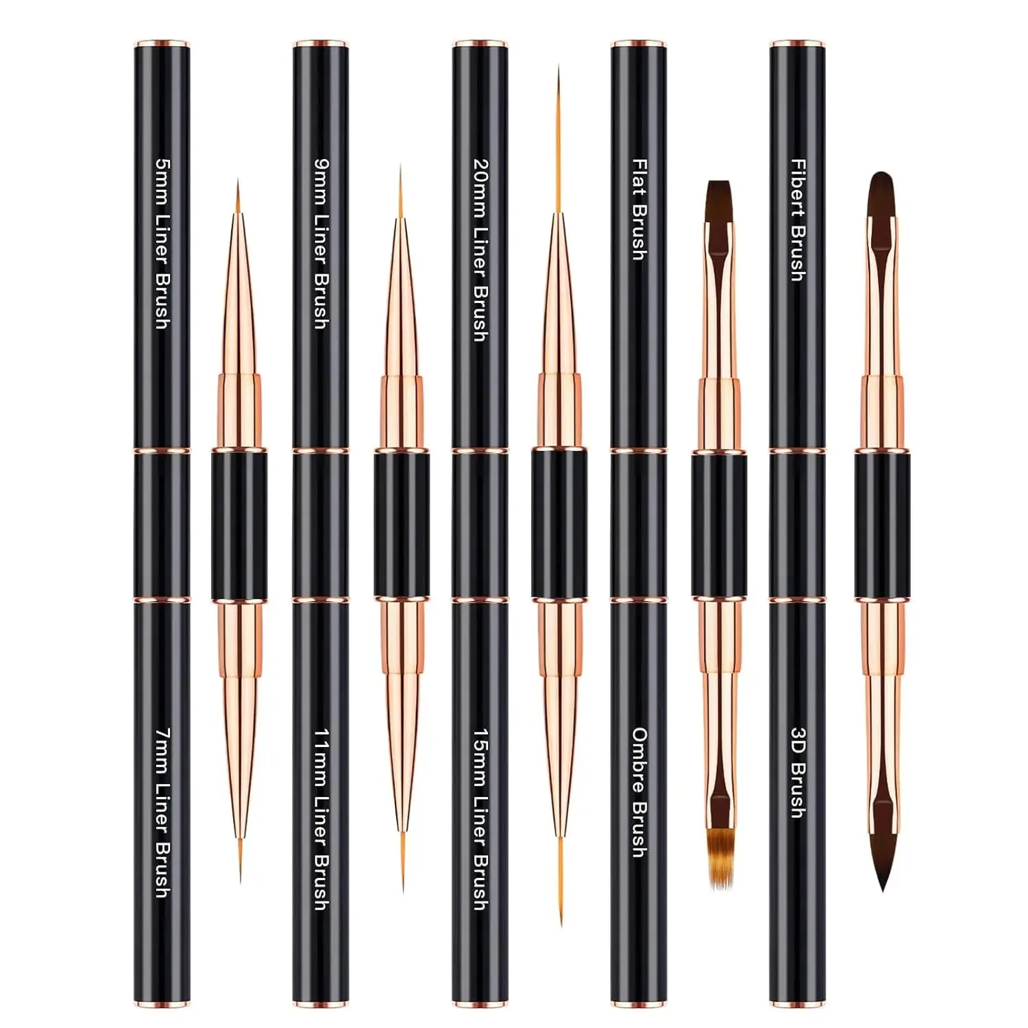 

Professional 5-Piece Dual-Ended Acrylic Nail Art Brush Set for Nail Painting Design and Gel Construction
