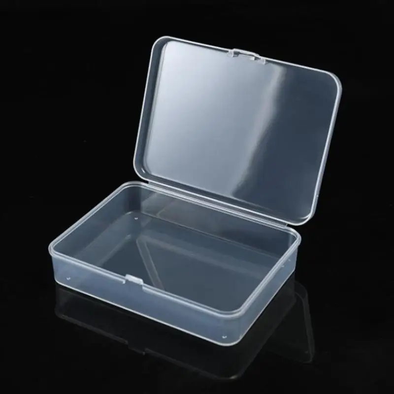 5pcs Transparent Plastic Box Jewelry Packaging Component For Receiving Box ID Card Jewelry Rectangle Home Plastic Storage Box