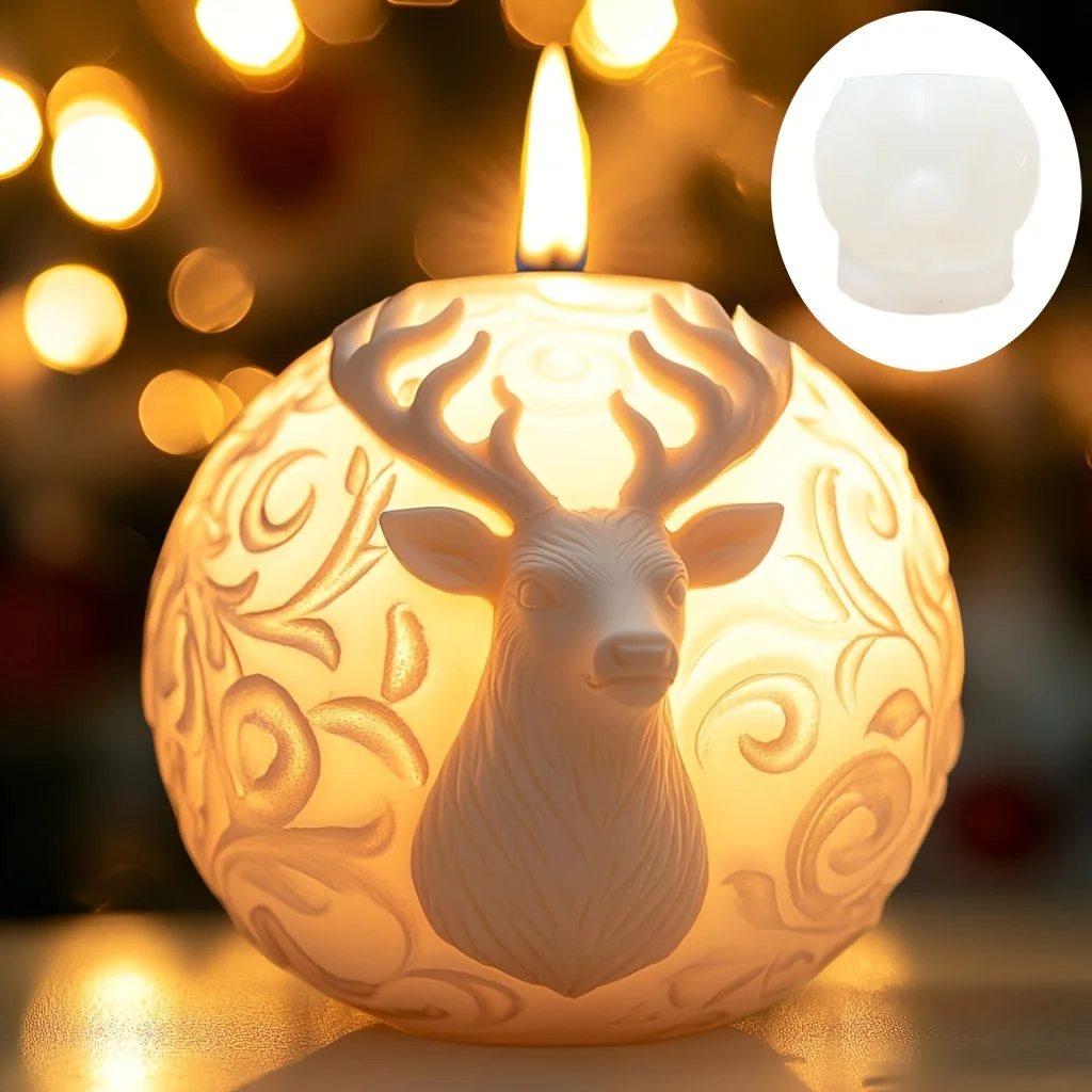 Santa Claus carrying gift relief cylindrical candle silicone mold Smile Santa Claus snowflake gift bag molds Christmas Gift - Image 3