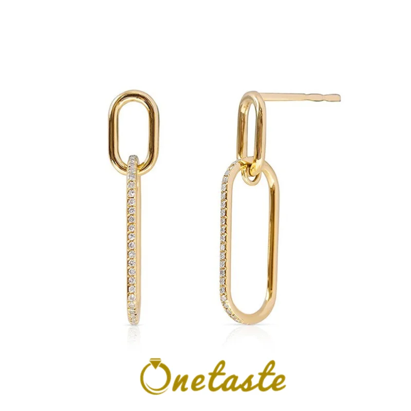 

Настоящие серебряные серьги 925 пробы с двойным перекрещенным кольцом и овальным подвесом для женщин, модные простые серьги с кубическим цирконием, подарок на вечеринку