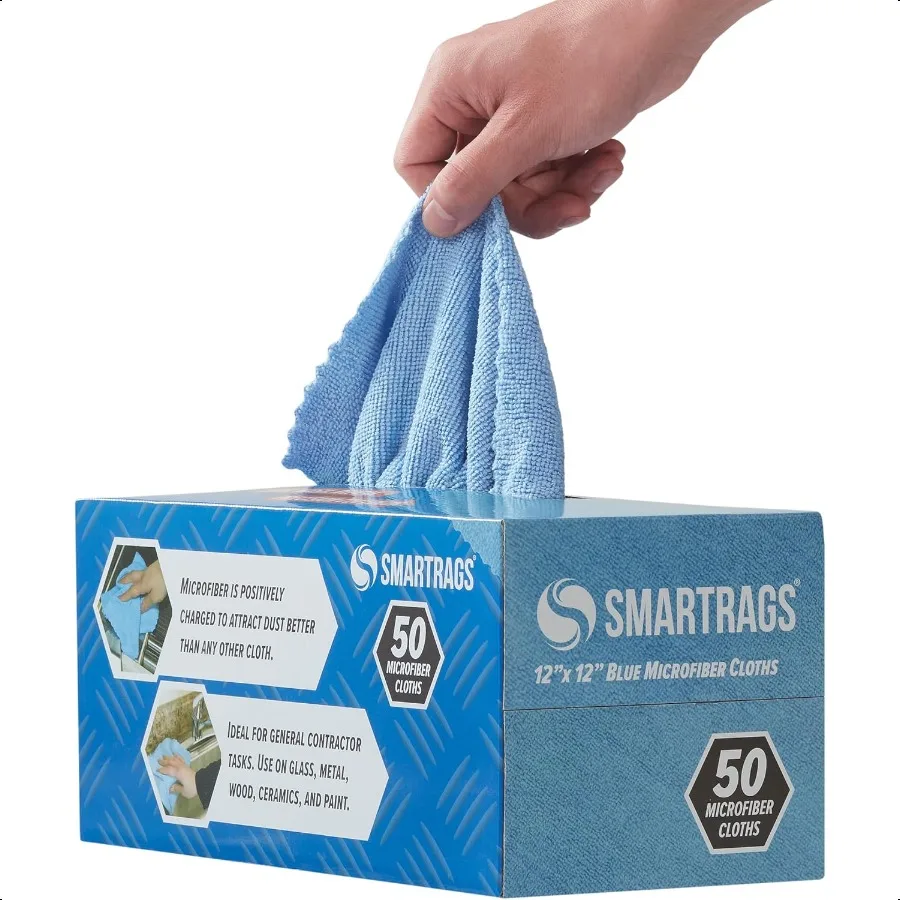 Arkwright Smart Rags Paquete de 50 paños de limpieza de microfibra, toallas de lavado de 12 x 12 pulgadas
