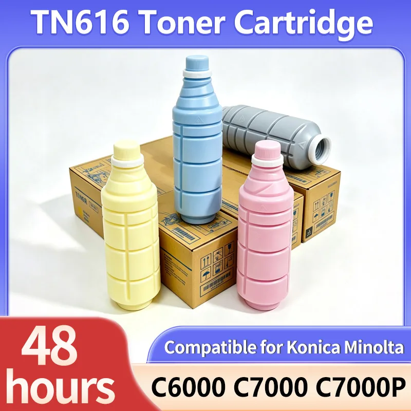 800g TN616 TN616K TN616Y C M BK Toner Cartridge Compatible for Konica Minolta C6000 C7000 C7000P A1U9130 A1U9233 A1U9433 A1U9333