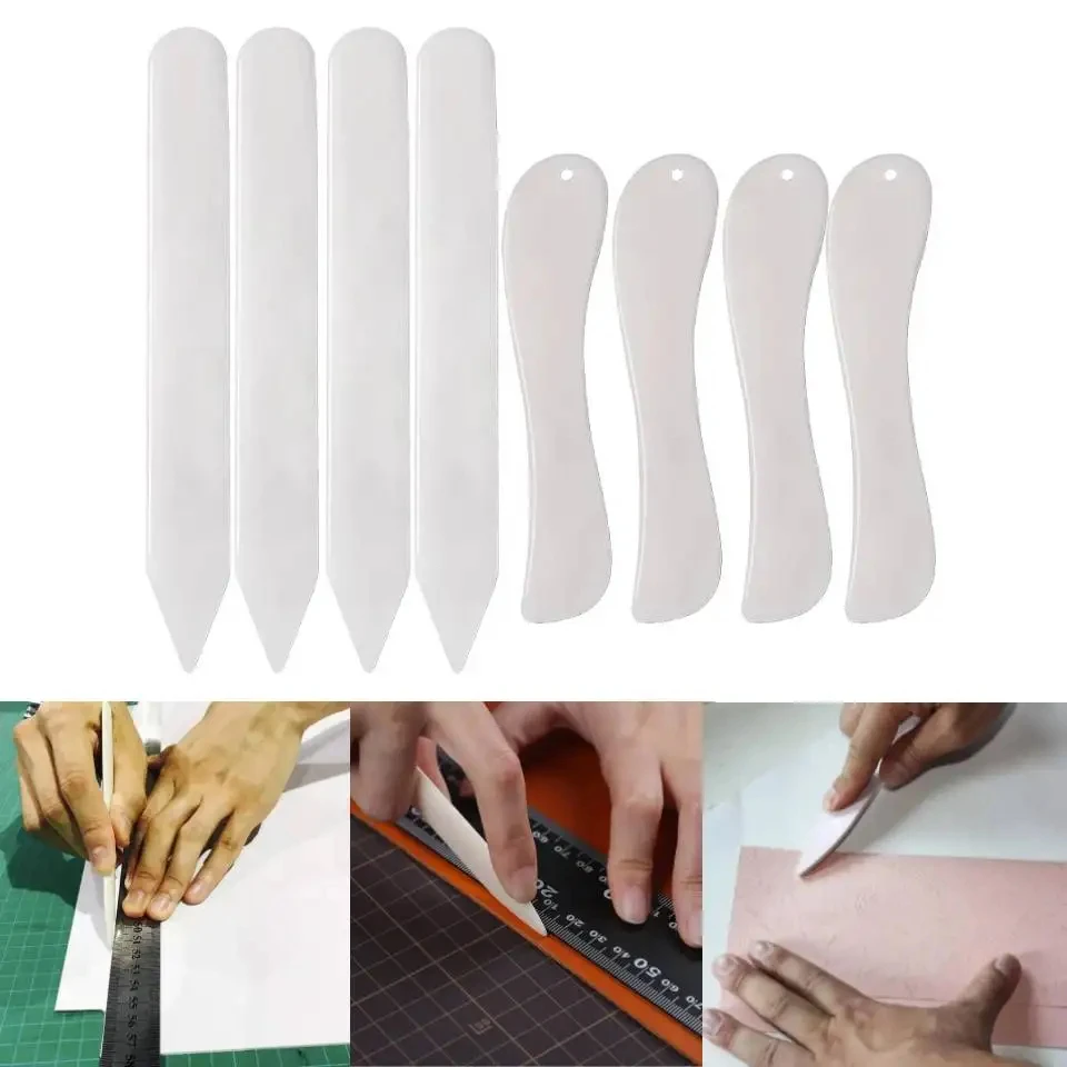 Fenrry 8Pcs strumento per cartelle ossee, Set di Creaser di carta strumento di punteggio per la creazione di carte di rilegatura di libri di