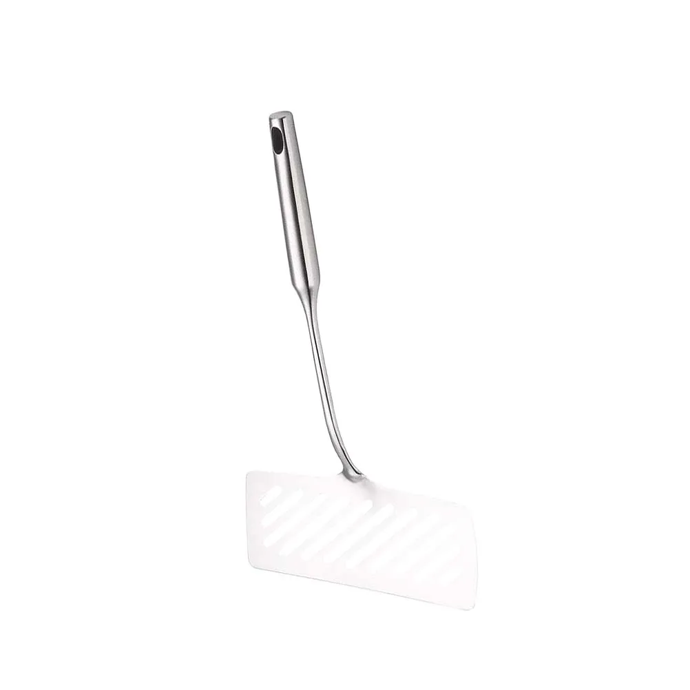 

Stainless Steel Shovel Kitchen Supplies Oil Drain Spatula Oil Spill Shovel Hollow Design Thick Handle Reusable