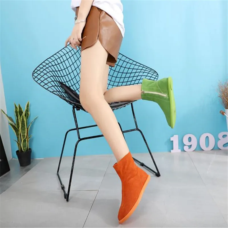 Autumn Women Shoes Fashion Casual Suede Ankle Boots Female Brown Chelsea Fashion student boots