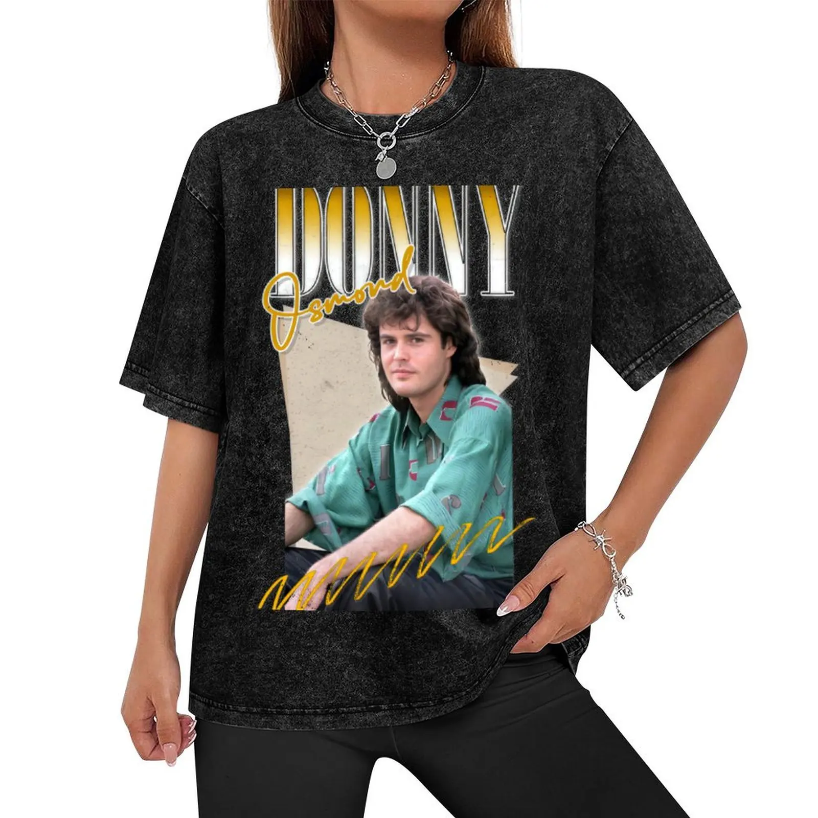 Donny Osmond Retro Aesthetic Fan Design T-Shirt cute tops plus size clothes plain black t shirts men