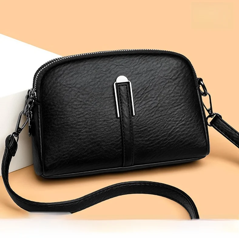 

Casual Leather Crossbody Bag Women's Soft Top Layer Cowhide Single oulder Bag Faionable Versatile Small Phone Bag
