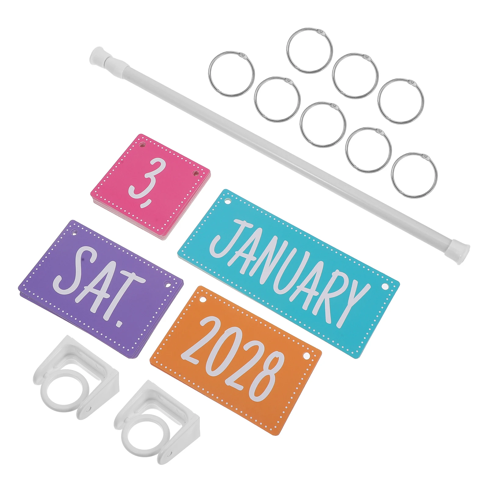 

2024-2028 Flip Calendar Bulletin Board Set with Adjustable Holder Classroom Home Office Date Cards Days of The Week Poster