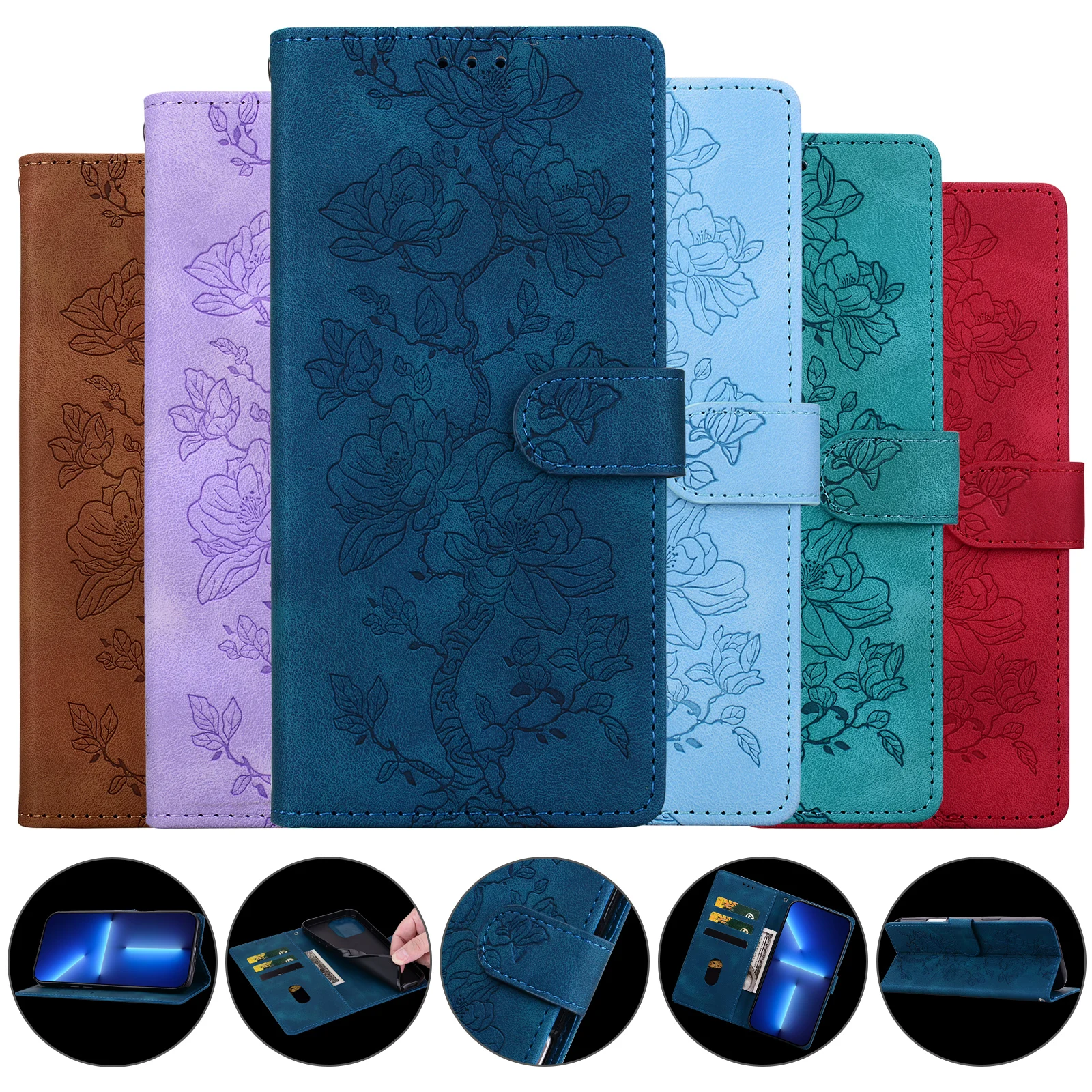 Magnetic Flip Leather Wallet Case For SamSung Galaxy A51 A52 A52s A53 A54 A55 A56 A57 A70 A70s A71 A72A73 A02s A03S A10A11 4G/5G