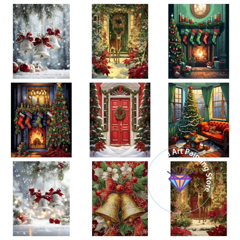 

Christmas Decorations AB Diamond Painting Kit Square Round Diamond 5D DIY Mosaic Handmade Art Adult Exquisite Gift Home Decor