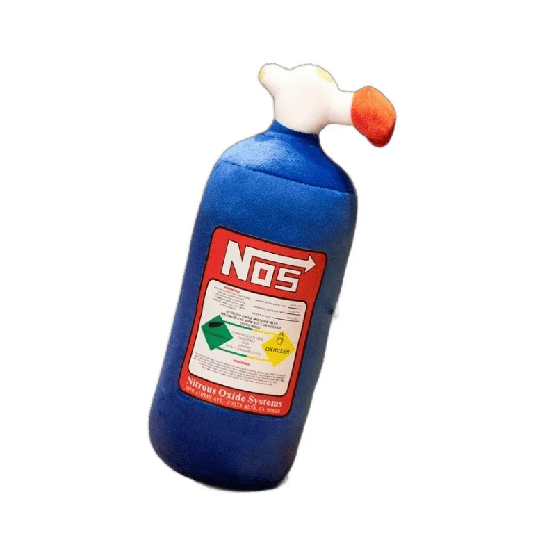 Creative NOS Nitrous Oxide Bottle New Plush Toys Pillow Stuffed Soft Turbo JDM Cushion Boy Gifts Car Decor Backrest Decoration