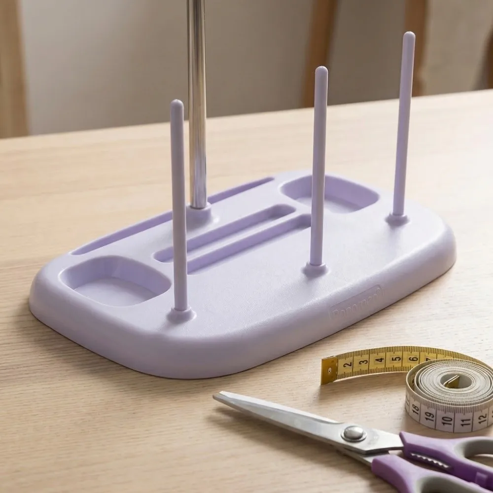 Easy Install Purple Thread Stand Household 3-spool Thread Rack Practical Stable Overlock Accessory Sewing Work