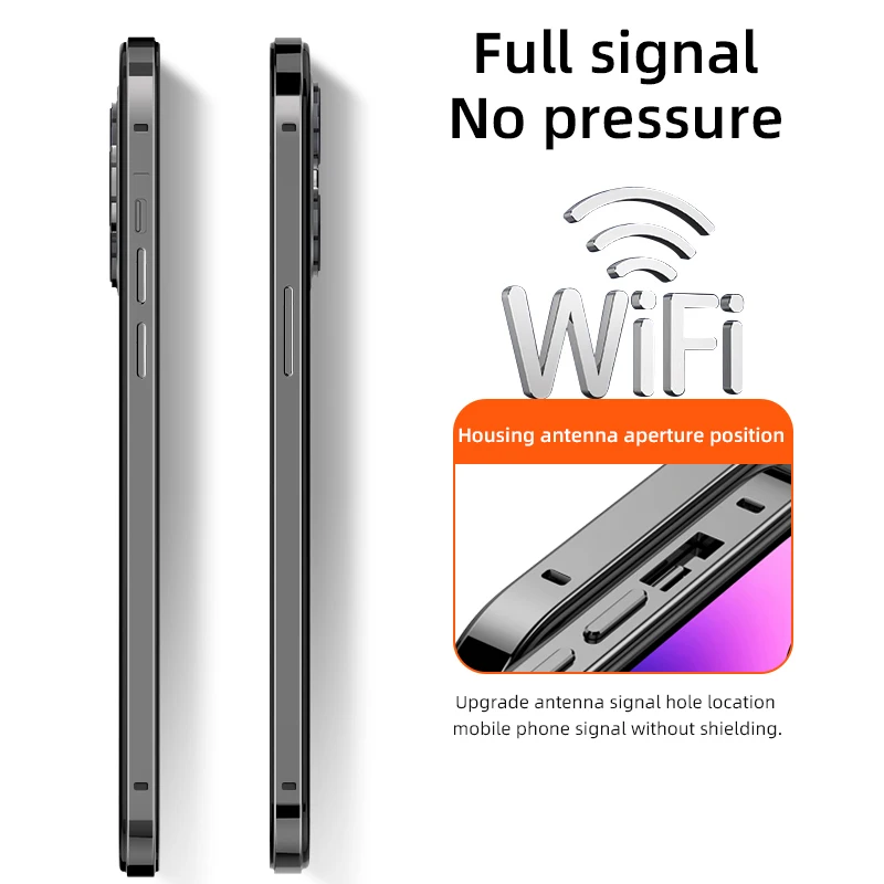 Ultra Thin Aluminum Metal Frame Light Bumper Case For iPhone 12 13 14 Plus 15 Pro Max Luxury No Convex Cornner Back Acccessories