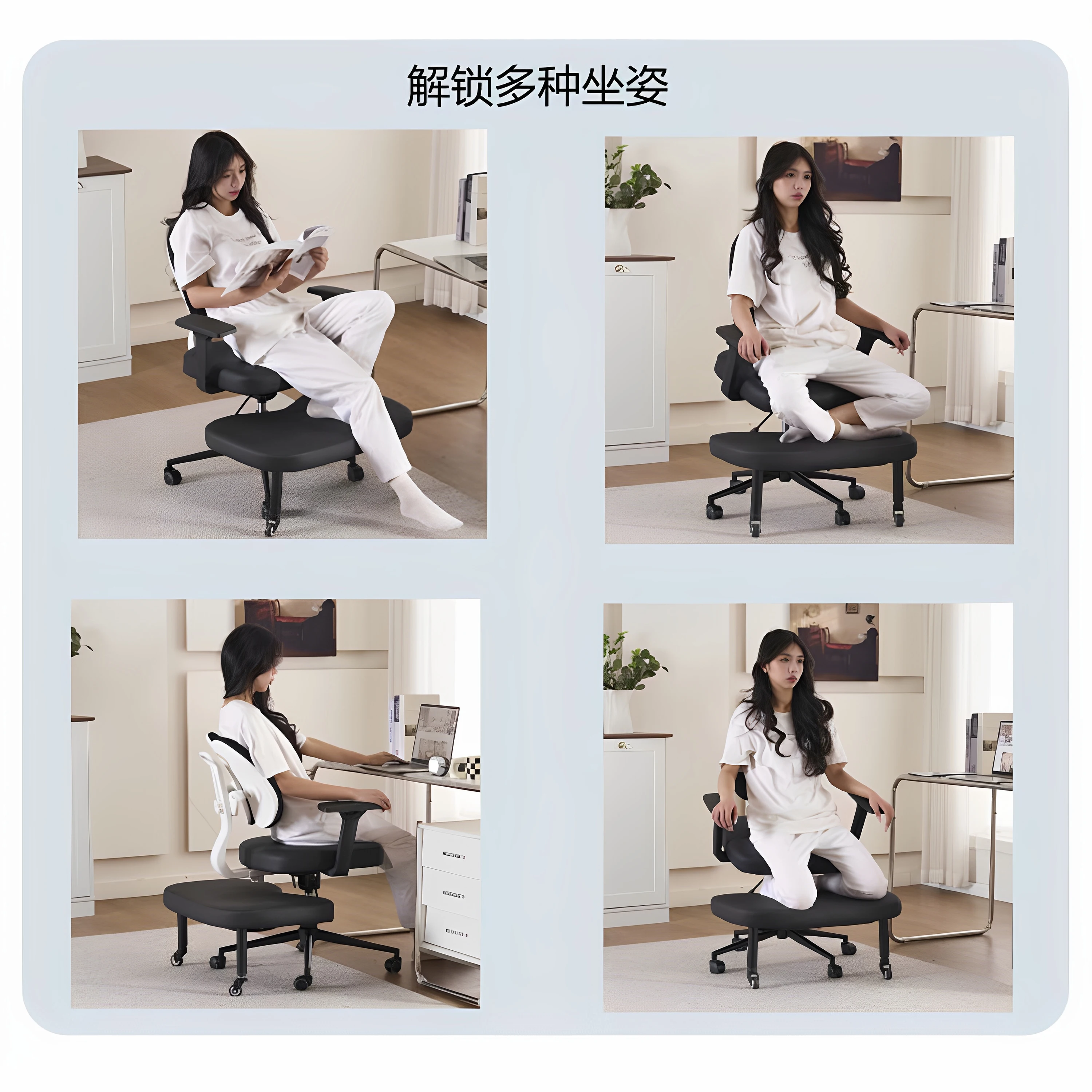 Double back cross-legged chair comfortable monkey stool meditation ergonomic kneeling chair lazy office sofa sitting not sitting