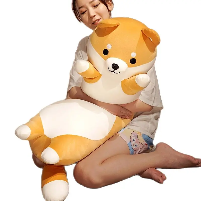 New Kawaii Long Shiba Inu Pillow Dog Plush Toy Stuffed Doll Soft Sleep Pillow Cute Nap Pillow Home Decor Birthday Gift for Girls