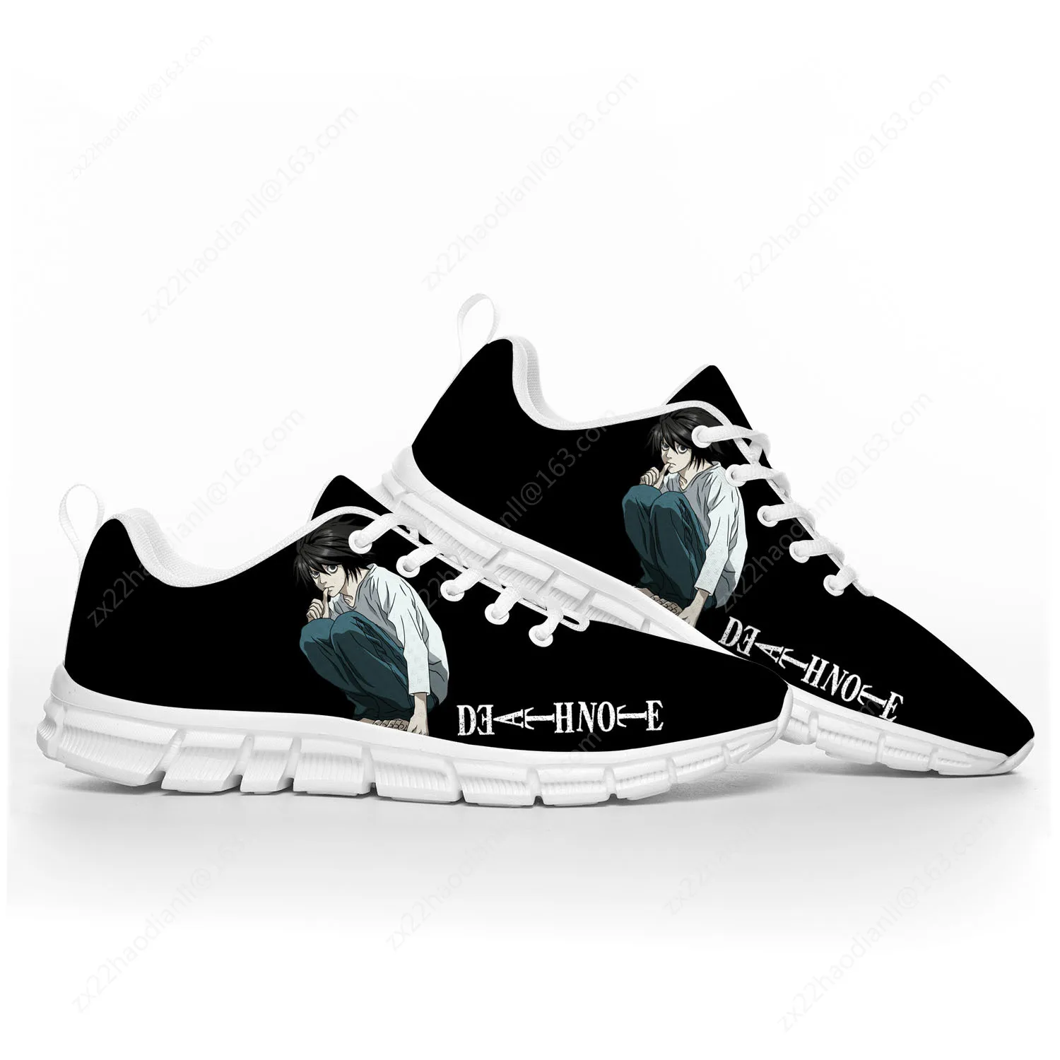 Comics Death Note Yagami Lawliet L Sports Shoes Mens Womens Teenager Kids Children Sneakers Casual Custom White Couple Shoes