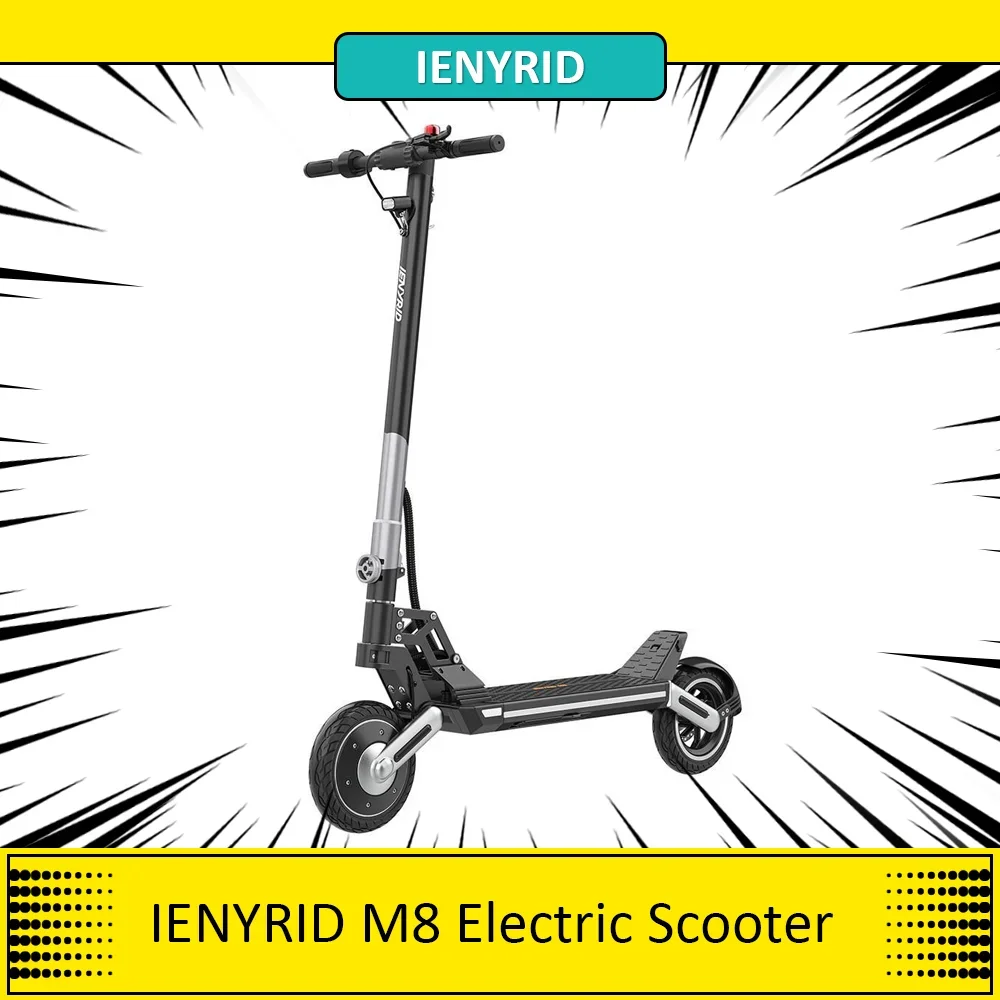 IENYRID M8 Scooter elettrico 500w motore 9.5in pneumatico 48V 10Ah batteria E-Scooter 36 km/h velocità massima 29-35km gamma freno meccanico posteriore