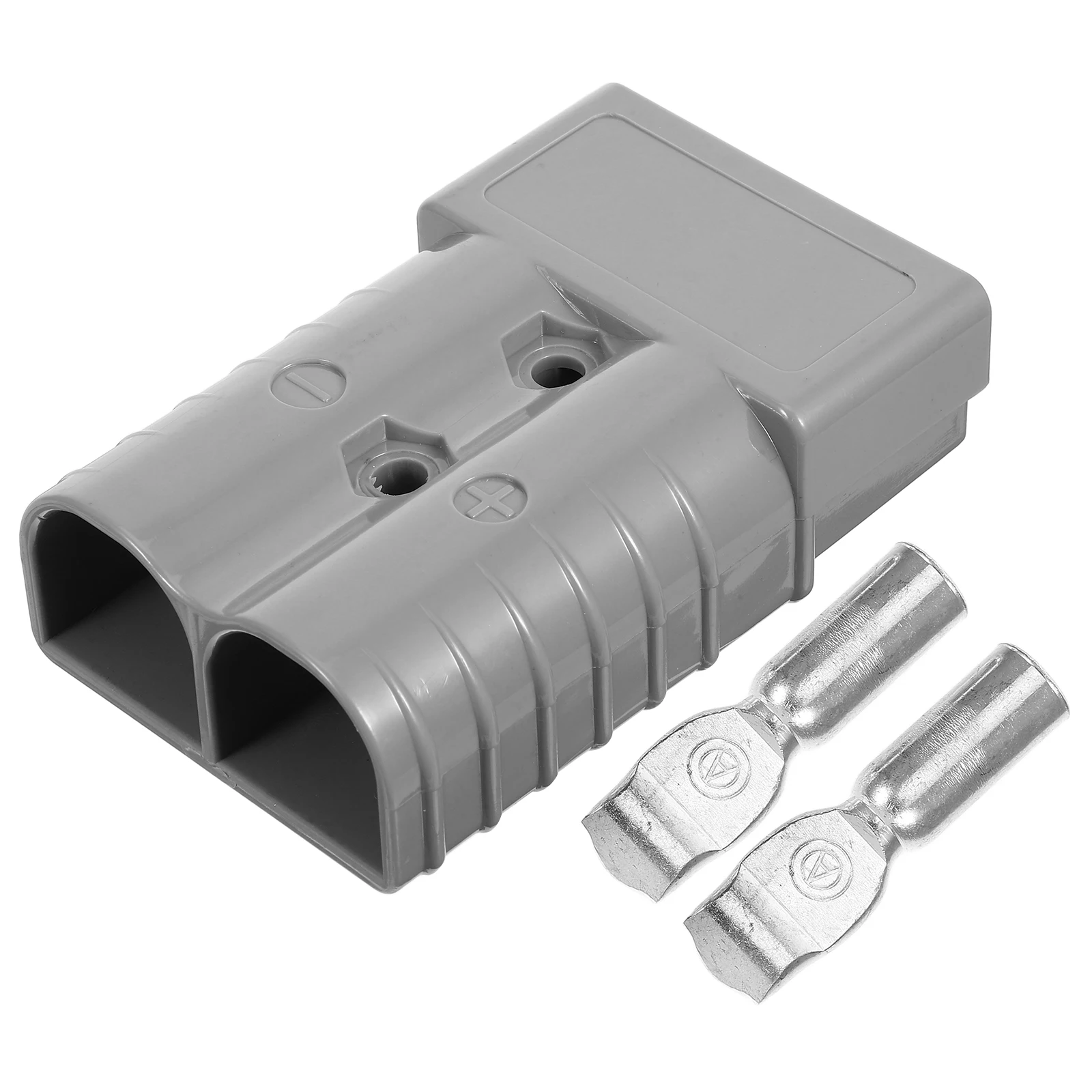 

350A Forklift Connector Plug Charging Cable Grey 600V DC Polycarbonate 2 Silver Coated Copper High Tension Springs Vehicle
