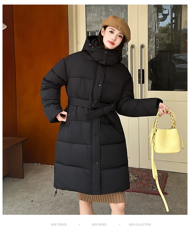 Korean Fashion 2026 Winter New Solid Color Long Sleeve Hooded Cotton Jacket Women's Fashion Versatile Simple Warm Casual Jacket
