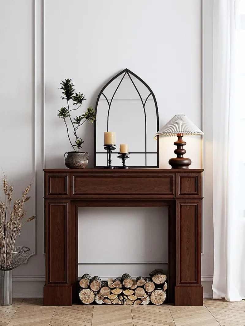 Cabinet solid wood walnut color display stand living room partition porch cabinet rack