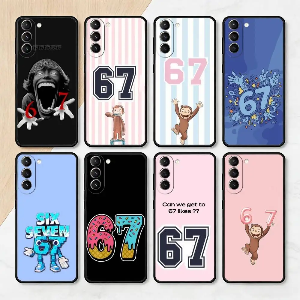 Six Seven-67 Case for Samsung Galaxy S21 S25 FE S24 S23 Ultra S20 S9 S22 Plus S10 TPU Cover