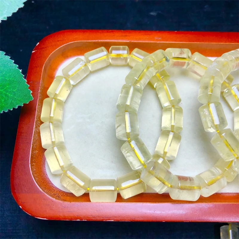 

Natural Citrine Bucket Bead Bracelet Women Fashion Charm Crystal Healing Energy Gemstone Yoga Jewelry 1PCS 10x13MM