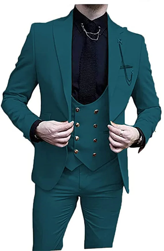 Oil Green Wedding Mens Suit for Groom Tuxedos 2023 Slim Fit Prom Party Custom Men Suits 3 Piece Jacket Pants Vest Male Clothes