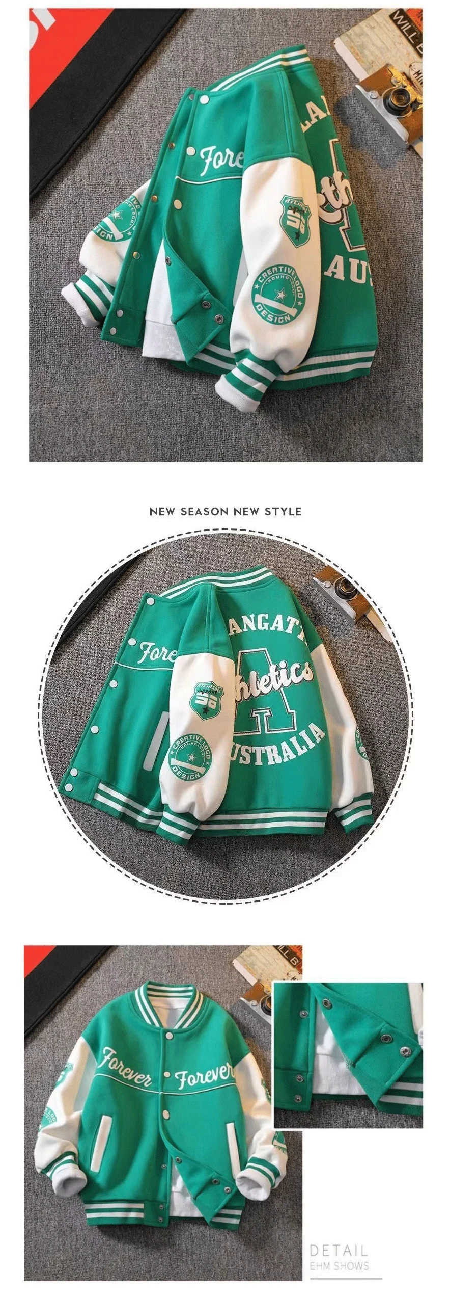 Jungen Baseball Uniform Jacken Für 3-14 Jahre Kinder Kleidung Für Teenager Jungen Sport Oberbekleidung Mantel Frühling Mode Sweatshirts – Detail 7