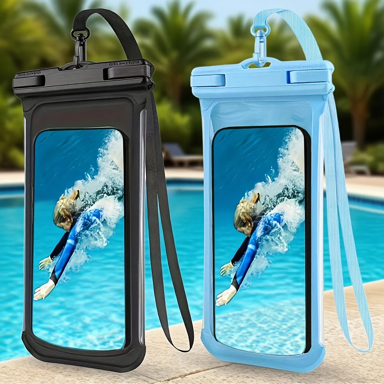 Waterproof Phone Pouch Case 3D Clear Soft Edges Underwater Phone Dry Bag IPX8 Waterproof Case for Beach Cruise Kayaking Travel