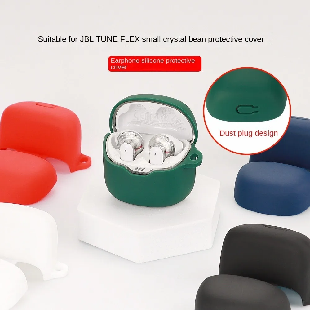 المحمولة سيليكون حقيبة سماعة الاذن الغبار لينة سماعة الغطاء الواقي للصدمات تخزين شل ل JBL TUNE FLEX المنزل/السفر