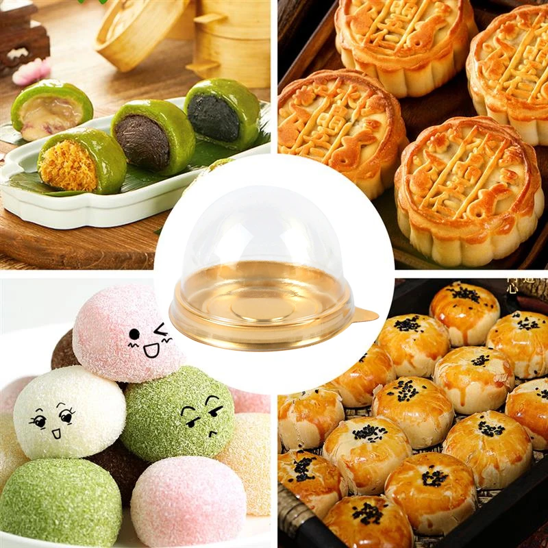 20/10Pcs Clear Mini Cake Box Baking Cupcake Container Dessert Cookies Doughnuts Packaging Box Birthday Wedding Candy Bar Decor