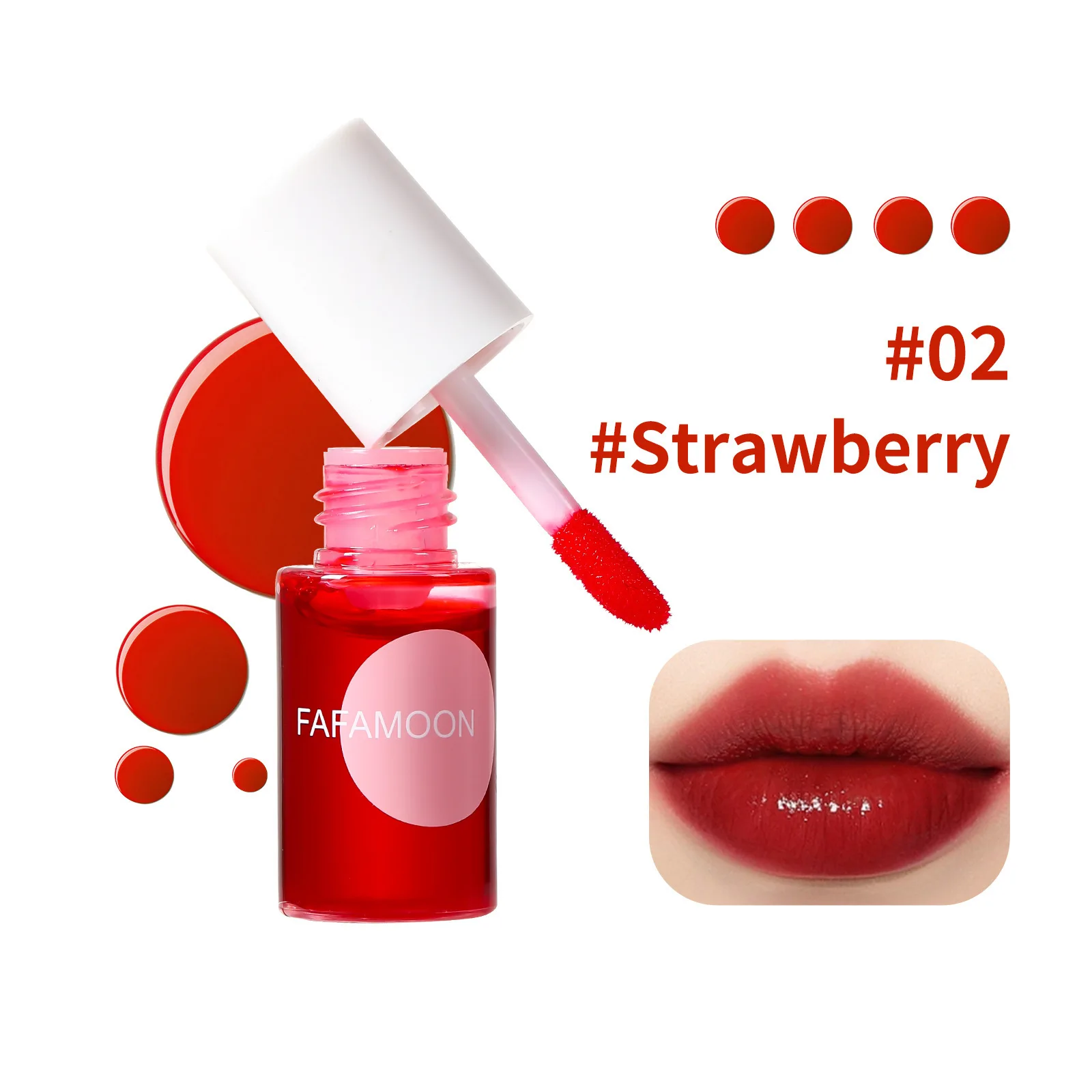 Suco de cereja Lip Gloss Tint, corante de água, batom líquido antiaderente, lábios impermeáveis, bochecha dupla utilização, vermelho, cereja