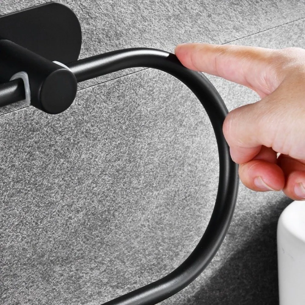 

Stainless Steel Towel Ring Hook Wall Mounted Heavy Duty Towel Hanger Ring Rustproof Strong Adhesive Self-adhesive Towel Holder