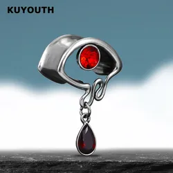 Kuyouth-銅の耳栓、目のexpanders、トンネルとプラグ、ピアスジュエリー、2個、イヤリング用ゲージ