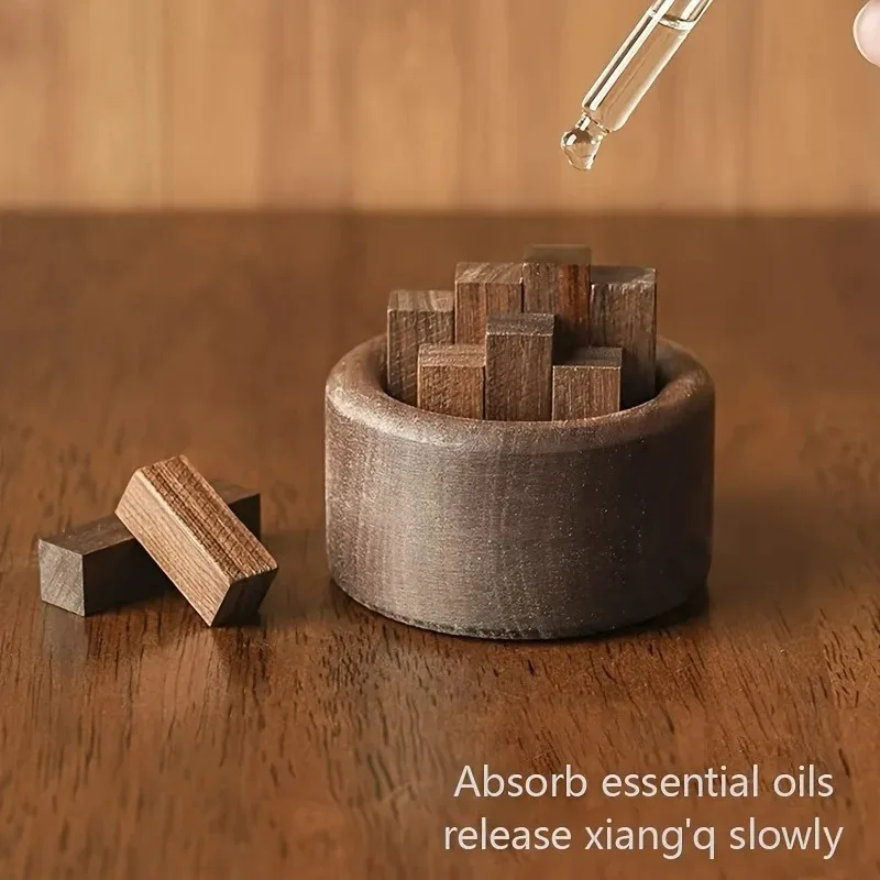 Kreativer Holz-Aromatherapie-Diffusor, Behälter für ätherische Öle, dekorativer Stäbchenspender für eine entspannende Atmosphäre – Detail 5