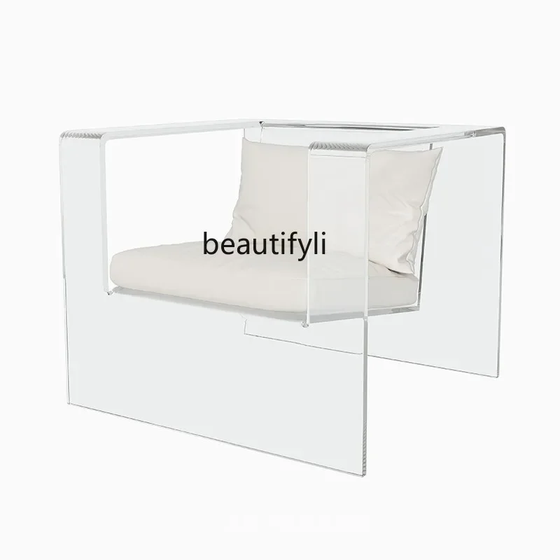 

S Acrylic Fabric Sofa Nordic Creative Genuine Leather down Leisure Chair Living Room Modern Minimalist Combination