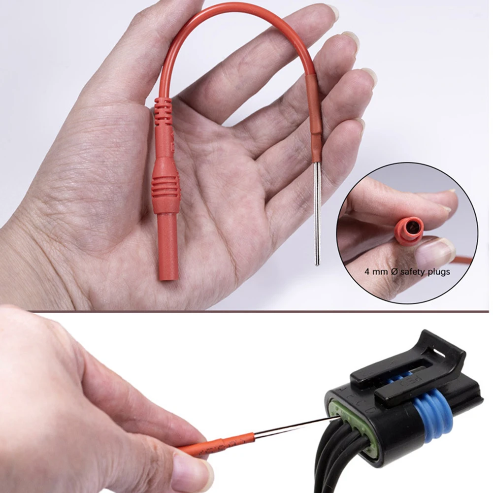 

1 Pair 25V 10A 18AWG Silicone Flexible Spoon Back Probe Compatible For 4mm Banana Plug Test Leads Electrical Equipment